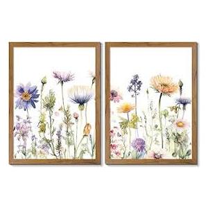 Gardenia Art Boho Floral Wall Art Country Wildflowers Canvas Prints Painting Minimalist Botanical Pictures for Home Bedroom Bathroom Wall Decor Vintage Aesthetic Artwork 12x16 Inches