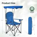 HIGH POINT SPORTS Camping Chairs with Shade, Foldable Canopy Chair, Folding Camping Shade Chair for Outdoor, Camping, Patio, Support 350 LBS, Blue