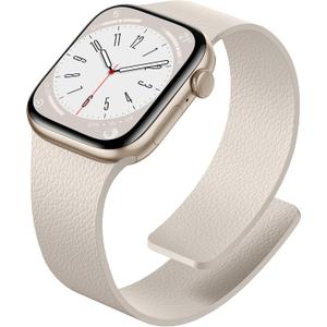 Magnetic Silicone Watch Band Compatible with Apple Watch Bands for Women, Soft Sport Strong Magnet Strap for iWatch, Size: 38mm/40mm/41mm/42mm(Series 11-10)(Starlight)