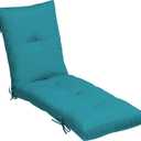 Arden Outdoor Plush Modern Tufted Chaise Cushion, 76 x 22, Rain-Proof, Fade Resistant, Tufted Cushion for Chaise Lounger Lake Blue Leala