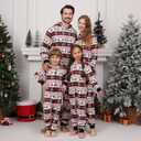 VNVNE Matching Christmas Onesie Pajamas for Family/Couples/Women/Men, Xmas Holiday Reindeer Striped Adults Pjs Sleepwear (M)