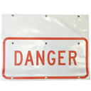 24" x 12" Superbright Cone Bar Roll-Up Sign, Danger (White)