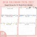 Gannyfer Desk Calendar 2026-2027 with Desktop Mat, Large 22" x 17" Desk Pad Calendar, 18-Month Calendar Use Now Through Jun 2027, Office Supplies for Home School Office, Pink with 6 Stickers
