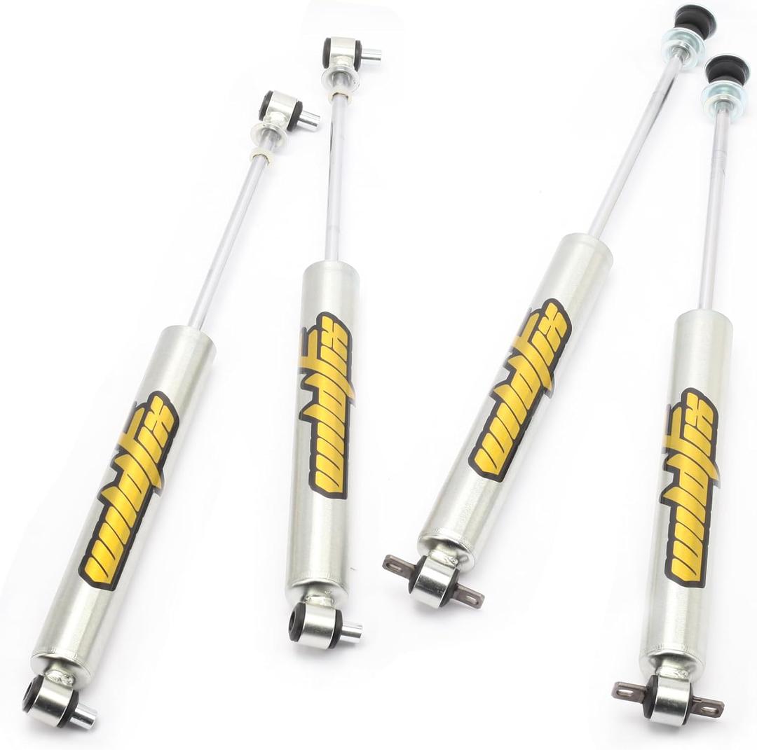 2.5-4inch Lift Front and Rear Shocks for Jeep Grand Cherokee WJ 1999-2004, Zinc Plated Coating, 4 Pieces Pack 2.5-4inch Lift Front and Rear Shocks for Jeep Grand Cherokee WJ 1999-2004, Zinc Plated Coating, 4 Pieces Pack