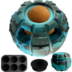 Yipetor Frozen Treat Dispensing Dog Toy - Large Chew Toy, Freezable Fillable Rubber, Reduces Anxiety, Easy to Clean, Interactive Puzzle (Medium) (Classic Blue)