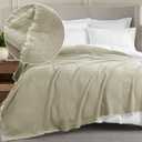 HOMBYS 92"x108" Linen Oversized King Blanket-Soft Linen Reversible Throw Lightweight Blanket in Natural Color Bed Blanket(Flax Color, 92"x108")