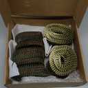 Hotop 3600 Count Siding Nails, 15-degree Wire Collated Coil Siding Nails, Full Round Head Mild Steel Nail for Sheathing Decking Fencing Attachment Replacement Parts(1 1/2 Inch)