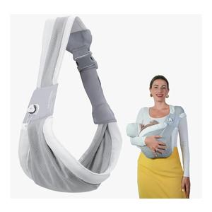 Baby Sling Carrier 8-30 lbs, Newborn Nursing, Toddler Carrier with Safety Buckle, Knob Tech Baby Closer, Adjustable Shoulder Strap, Portable and Lightweight (Gray)