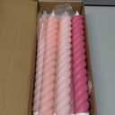 Baquler 6 Pcs Valentine Pastel Pink Flameless Taper Candle Twisted LED 9.65 Inch Taper Candles Battery Operated Spiral Candlesticks for Valentine Wedding Birthday Home Party Holiday Dinner Fireplace