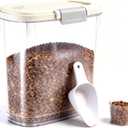 Airtight Dog Food Storage Container 10 Lbs - Slim Tall Pet Cat Food Treat Container with Lid, Scoop and Cup - Clear Plastic Dry Food Storage Bin for Dogs, Cats, Bird Seeds, Kibble, Pellets