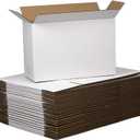 12x8x5 Inches Shipping Boxes, White Corrugated Cardboard Boxes for Small Bussiness, 25 Pack