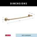 Delta Towel Rack | 24 Inch Champagne Bronze Towel Bar for Bathroom, Kitchen | Cassidy Accessories