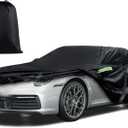 Car Cover Custom Fit for 1998-2025 Porsche 911 (991/992/996/997 Series) Carrera 4S/Turbo/Carrera, Waterproof All Weather Full Exterior Cover Rain Sun Protector with Door Zipper