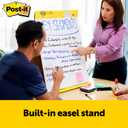 Post-it Meeting Chart, 20 x 23 Inches, 20 Sheets Per Pad, 1 Pad, Portable, White, Primary Ruled Lines, Premium Self Stick Flip Chart Paper, Great for Teachers and Students, Built-in Easel Stand