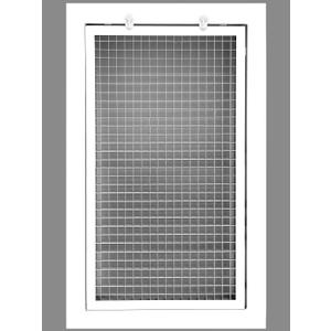 HVAC Premium 8'' x 16'' Cube Core Eggcrate Return Air Filter Grille for 1'' Filter - Aluminum - White [Outer Dimensions: 10.5'' x 18.5]