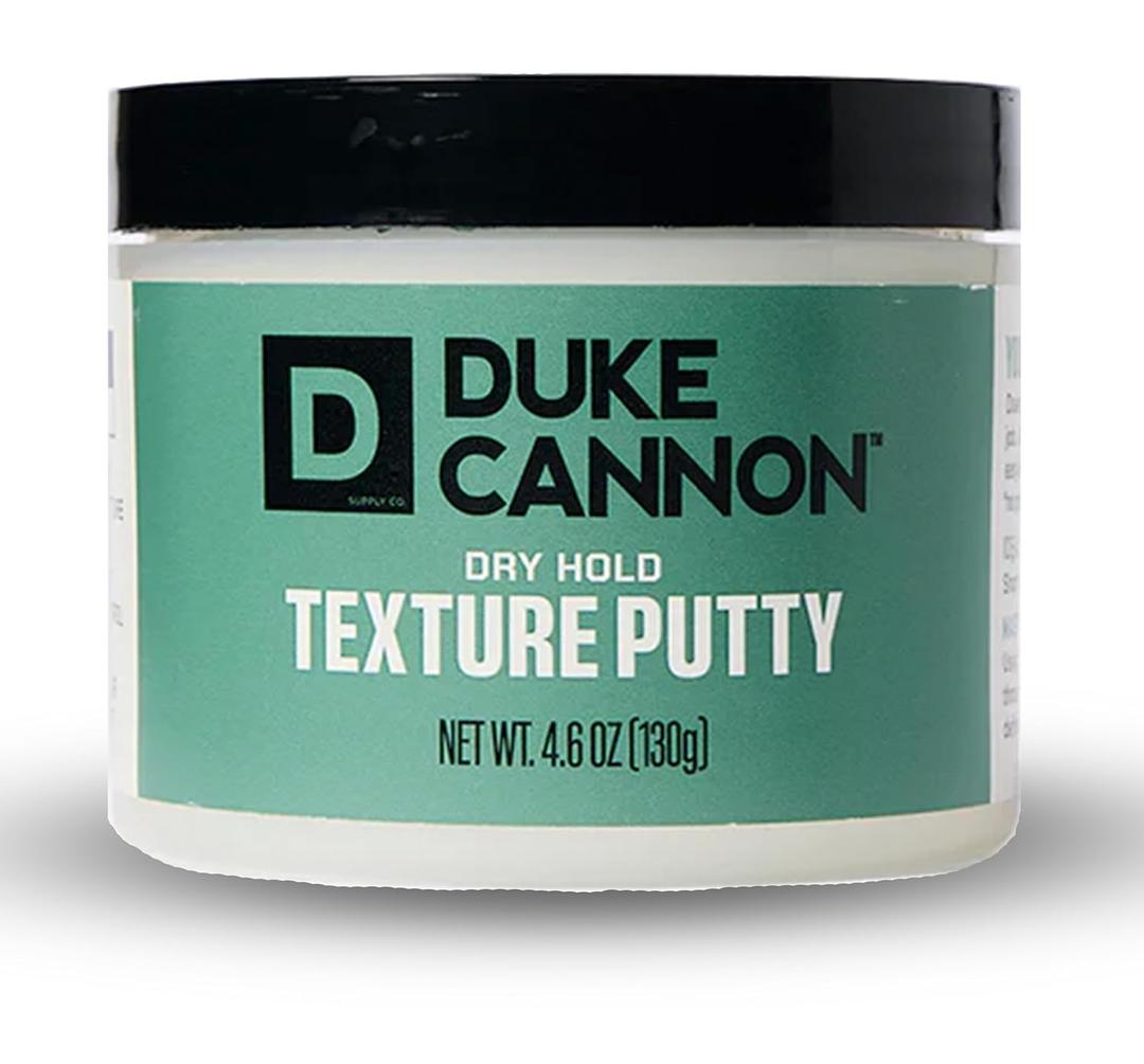 Duke Cannon Supply Co. Supply Co. Dry Hold Texture Putty - Medium Hold Hair Putty - Ideal for short to medium styles and all textures - No Shine - Beeswax & Vitamin E - Water Based (4.6 oz)