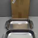 Funnymoom 2 Pcs Stainless Steel Cake Pan 9 x 13 Inch Baking Pan with Handle Rectangle Baking Bakeware for Fish Cakes Breads Casseroles Vegetables Dishwasher Safe