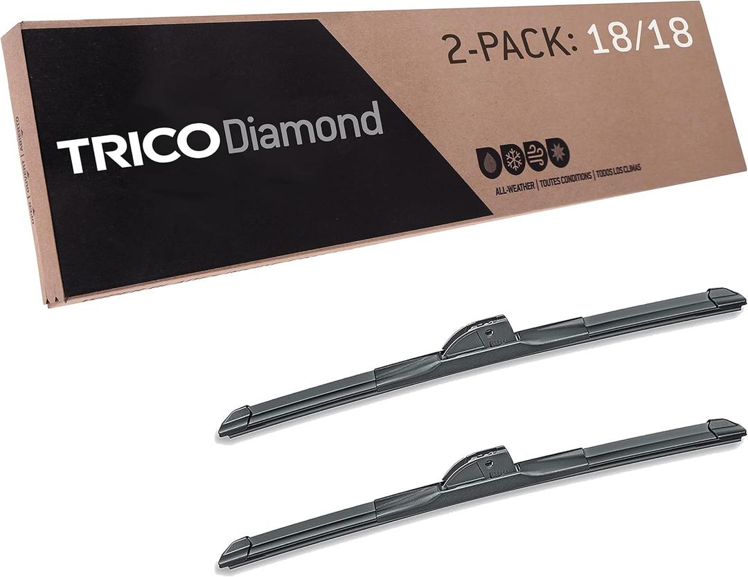 TRICO Diamond (25-1818) 18 Inch & 18 Inch High Performance Automotive Replacement Windshield Wiper Blades For My Car Premium All Weather Beam Blade for Select Vehicle Models
