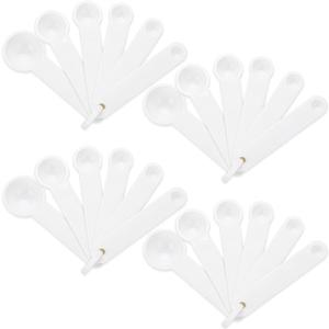 Frienda 20 Pieces White Plastic Measuring Cup Spoons for Kitchen Cooking Baking Dry and Liquid Ingredients
