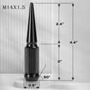 Dynofit 14x1.5 Spike Lug Nuts for Chevy GMC Silverado Sierra 2500 3500, 32pcs One-Piece Design Spiked Lug Nuts with 1 Key Fit F250 F350 Truck, Aftermarket Black Hex Drive Bullet Nut for 6&8 Wheel