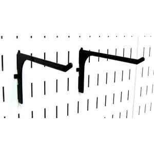 Wall Control 6in Reach Extended Hook Pair - Slotted Metal Pegboard Hooks Pegboard and Slotted Tool Board  Black (2 Count)