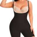 fortix Open Bust Women Shapewear Bodysuit Tummy Control Body shaper Under Dress Faja Thigh Slimmer (Black, XL)