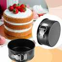 4 PCS 6 Inch Black Springform Pan with Removable Bottom Carbon Steel Mini Cheesecake Pans Round Springform Cake Pan with Stainless Steel Spring Buckles for Baking Kitchens Restaurant