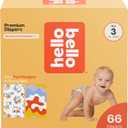 Hello Bello Premium Diapers Size 3, Capital Critters & Get in The Groove Designs, 66ct Club Box