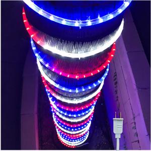 Russell Decor 50ft/15m Led Rope Lights Lamps Kit Indoor Outdoor Decorative Lighting for Patriotic 4th of July Memorial Day Decor Party Trees Patio Deck Flexible String Tube Lights- Blue Red White