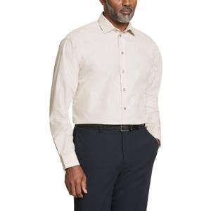 Kenneth Cole Mens Dress Shirt Regular Fit Solid (17"-17.5" Neck 32"-33" Sleeve, Almond)