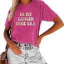 Womens Breast Cancer Shirts Pink Ribbon Cure Breast Cancer Awareness Tshirts Short Sleeve Tops Pink XXL