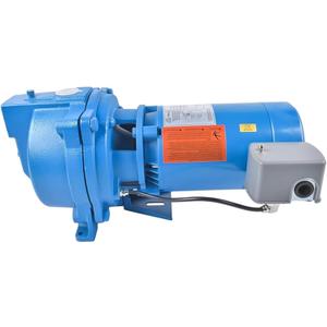 J5S Shallow Well Jet Pump, 1/2 HP 115/230V 60Hz, Heavy-Duty Cast Iron Self-Priming Pump for Home Water Supply, Garden Irrigation & Booster Service