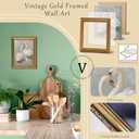 Vodefoad Vintage Gold Framed Wall Art Prints Decor Classical Swan Canvas Oil Painting Poster Pastel Watercolor Swan Vintage Art Pictures Removable Gold Frame Farmhouse Style Wall Decor for Nursery Bedroom Bathroom Office - 12x16Inch