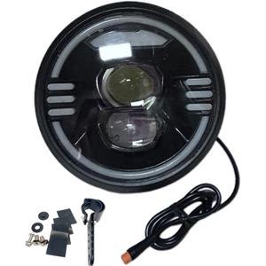 3 Pin Male Connector EBike LED Headlight 48V 52V 60V Super Bright Night Riding Horn Front Light for Fat Tire Ebike Electric Snow Bike Replacement Front Lamp