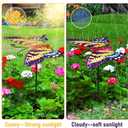 MorningRo 2 Pack Plant Shades Umbrellas Outdoor Sun Covers, Garden Yard Decorations, Large Iron Shade Umbrellas for Patio Outside Potted Plants(Butterfly)
