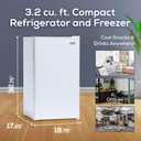 Igloo 3.2 Cu.Ft. Mini Fridge with Freezer - Single Door Compact Refrigerator with Glass Shelves for Homes, Dorms & Offices- Keep Snacks, Drinks & Frozen Foods Cool with Temperature Control Mini Fridge