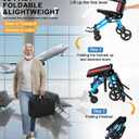 Wheelchairs for Adults,Transport Wheelchair Lightweight Foldable Chairs with Handbrakes,Portable Wheelchair Travel Wheel Chairs for Seniors,Walkers for Seniors Support 300lbs(Blue)