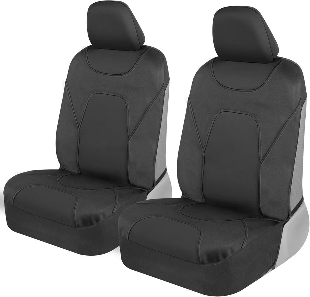 Motor Trend AquaShield Waterproof Front Seat Covers, Black Seat Covers for Cars  Neoprene Front Car Seats Cover, SUV Seat Covers Protector - Car Interior Cover for Auto, Trucks, & Dog Owners
