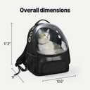 Amazon Basics Pet Carrier Backpack for Small Cats & Dogs, Collapsible Travel Carrier with Bubble Window & Breathable Mesh, Foldable for Travel, Black