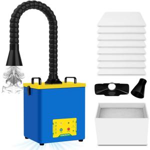 KINGSOM Solder Fume Extractor 210m/h,100w Strong Suction Soldering Fume Extractor with 3-Speed Adjustment Panel for Laser Engraver,DIY Soldering Welding,3D Printing,Nail Salon,DTF Smoke RemoveBlue