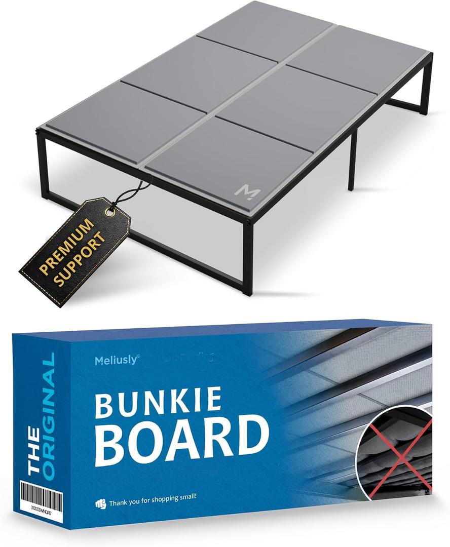 Meliusly Low Profile Bunkie Board Full Size (54x75) - Non-Slip Breathable Bed Support Board for Slatted Bed Frame, Anti-Sag Under Bed Support, Noise Minimizing Moisture Resistant Bed Board