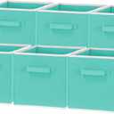 Simple Houseware Foldable Cube Storage Bin, Turquoise - 6 Pack