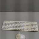 Atelus Wireless Keyboard and Mouse, Typewriter Full Size Keyboard with Number Pad and 2 in 1 USB Connected Mouse for Windows 7/8/10, Laptop, Desktop, PC, Computer (Off-White)