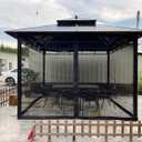 10x10 Replacement Mosquito Netting for Pop-Up Canopy Tent, Sidewall Screen with Zipper Universal Black