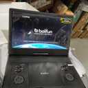 15.7" Portable DVD Player with 14.1" Large HD Screen, 6 Hrs Rechargeable Battery, FM Out, Sync TV, USB, SD Card and Multiple Disc Formats, Dual Speaker, Black