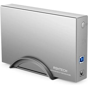 Hard Drive Enclosure RSHTECH USB 3.0 to SATA Aluminum External Hard Drive Dock Case for 3.5 inch HDD SSD up to 16TB Drives, Support UASP (RSH-339)