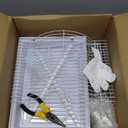 Small Bird Travel Cage-Lightweight Small Birds Starter Kit with Birdcages and Accessories Great for Parakeets Lovebirds Parrotlets Finches Canaries Removable Plastic Tray Include (White11.8"L x 9"W x 15.3"H)