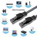Cat6 Ethernet Cable 1 FT (10-Pack), Snagless Cat 6 Patch Cable, Upgraded Transparent Flexible PVC Jacket, OFC Oxygen-Free Copper, 1Gbps, Internet Network Cable, Cat6 Cables, UTP, Black Cable -10 Pack