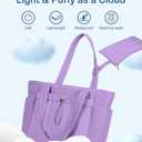 TOPDesign Puffy Tote Bag for Women with Cup Holder & Laptop Compartment & Cosmetic Bag & Trolley Sleeve for Work, Travel