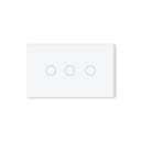 Smart Switch,4.65 X 2.83 X 1.34 Inches,2.4GHz Wi-Fi Light Switch,Neutral Wire Required, APP Control and Voice Control,Work with Tuya/Smart Life/Alexa,Tempered Glass Panel,White 3 Button